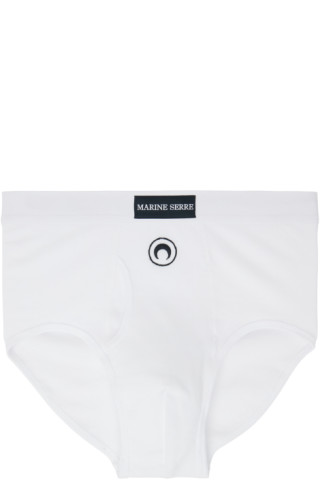 Marine Serre - Ribbed Cotton Boxers White