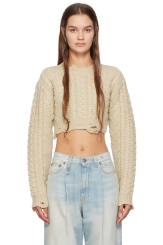 R13 - Beige Cropped Sweater