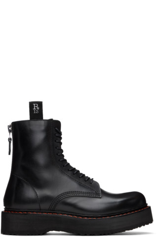 R13: Black Single Stack Boots | SSENSE