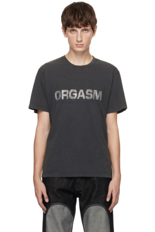 Carne Bollente: SSENSE Exclusive Gray 'Orgasm' T-Shirt | SSENSE