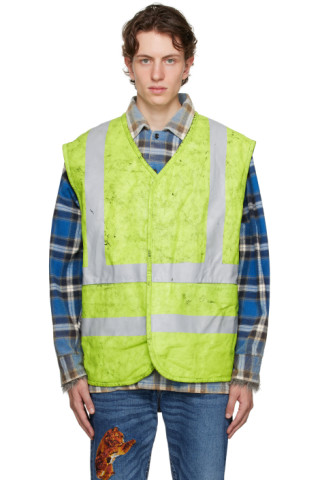 Doublet: Yellow Clacking Leather Vest | SSENSE