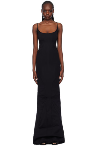 Rick Owens Lilies: Black Flared Maxi Dress | SSENSE