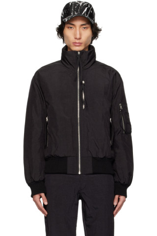 Black Airbag Down Bomber Jacket by KANGHYUK on Sale