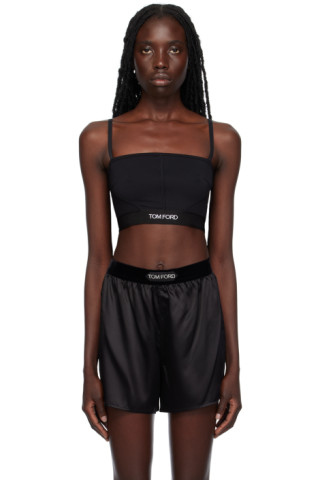 TOM FORDN Black Modal Signature Logo Bralette Tom Ford - The Designer Club