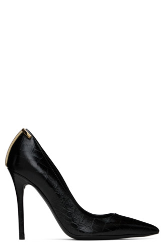 TOM FORD: Black Logo Heels | SSENSE