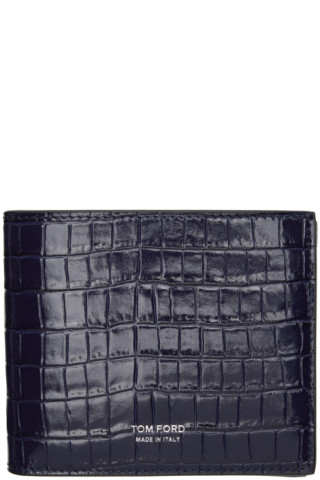 crocodile-embossed patent leather wallet, TOM FORD