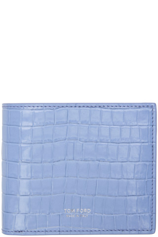 Tom Ford Crocodile-Embossed Patent Leather Wallet - Blue