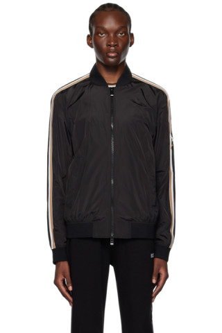 Black Coltrane Bomber Jacket by BOSS on Sale