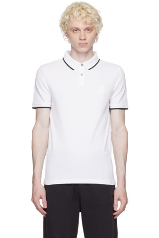 White Patch Polo by BOSS on Sale