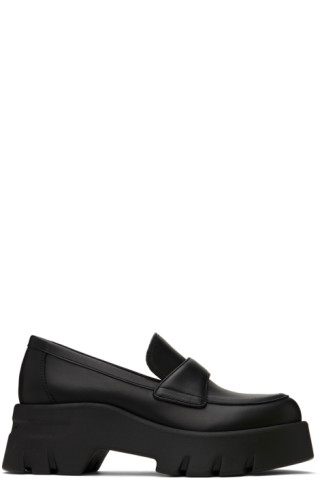 【関税込み】Gianvito Rossi ブラック Farren ローファー Black Farren Loafers by Gianvito Rossi on Sale