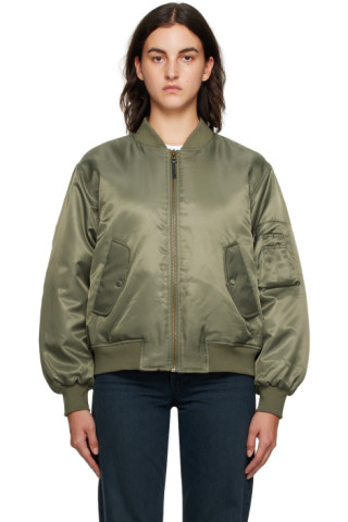 ANINE BING: Khaki Leon Bomber Jacket | SSENSE