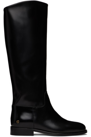 ANINE BING: Black Kari Riding Boots | SSENSE
