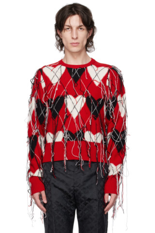 Red Guddle Sweater by Charles Jeffrey LOVERBOY on Sale