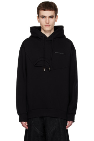 Feng Chen Wang: Black Crewneck Hoodie | SSENSE