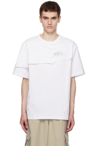 White Layered T-Shirt by Feng Chen Wang on Sale