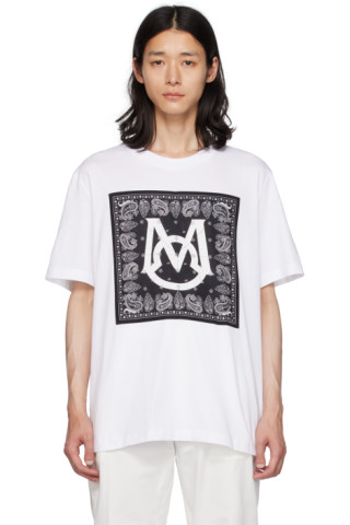 Moncler: White Appliqué T-Shirt | SSENSE