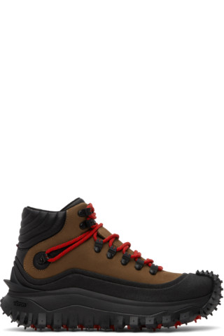 【関税込み】Moncler ブラウン&ブラック Trailgrip GTX ブーツ Moncler: Brown & Black Trailgrip GTX Boots | SSENSE