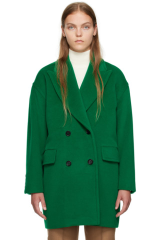 25SS new/Max Mara ジゼルダサテンラップコート Coat Green S Max Mara Zenith Wool Robe Long Coat (Coats and Jackets