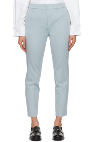 【関税込み】Max Mara ブルー クロップド トラウザーズ 232118F087029_1.jpg