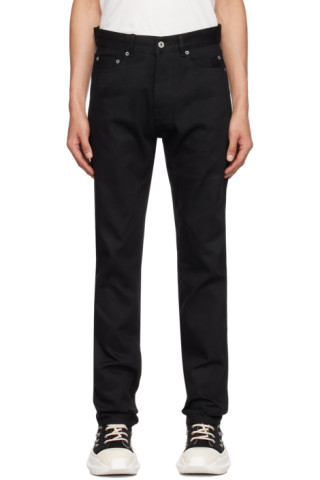 Black Detroit Cut Jeans by Rick Owens DRKSHDW on Sale