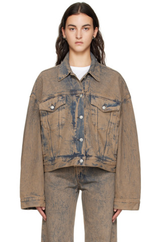 Acne Studios: Pink Exaggerated Fit Morris Denim Jacket | SSENSE