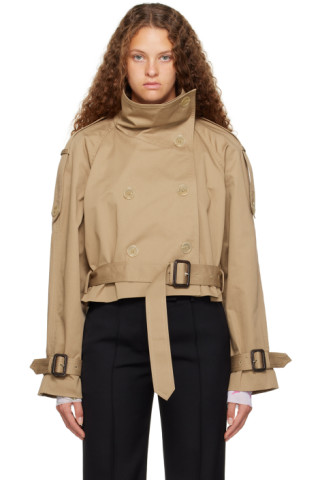 Acne Studios: Beige Double-Breasted Jacket | SSENSE