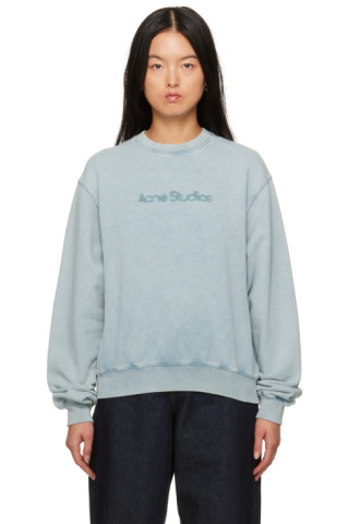 Acne Studios: Blue Blurred Sweatshirt | SSENSE