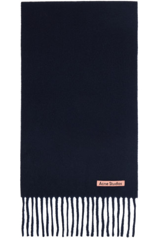 Acne Studios: Navy Skinny Scarf | SSENSE