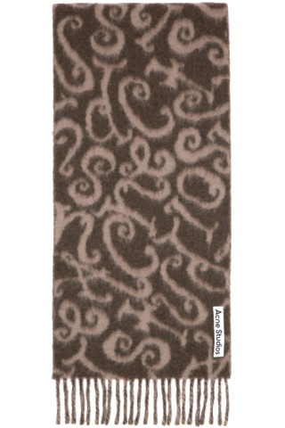 Knitted Scarf Monogram - Black/Brown Beige – AKENZ