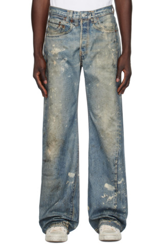 Acne Studios: SSENSE XX Blue Painter Jeans | SSENSE Canada