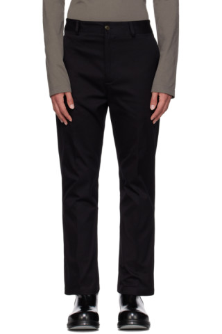 Acne Studios: Black Regular Fit Trousers | SSENSE Canada