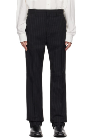 Black Stripe Trousers by Acne Studios on Sale