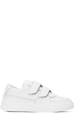 Kids White Velcro Strap Sneakers by Acne Studios