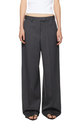 Róhe: Gray Wide-Leg Trousers