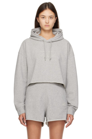 Gray Drawstring Hoodie by GANNI on Sale