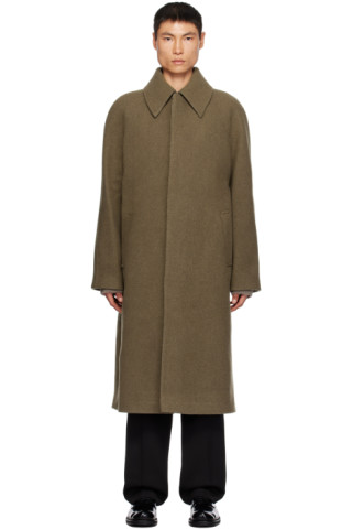 Róhe: Khaki Button-Up Coat | SSENSE