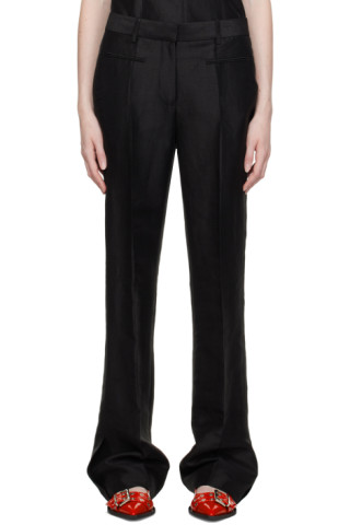 Black Flared Trousers by Helmut Lang on Sale