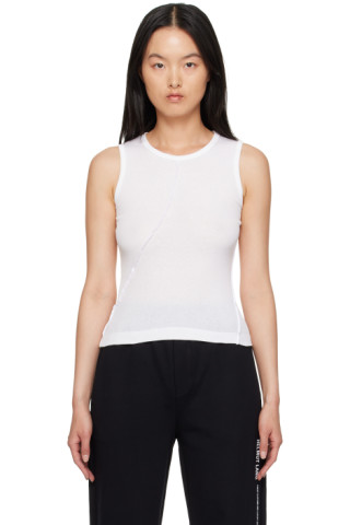 Helmut Lang: White Twisted Tank Top | SSENSE