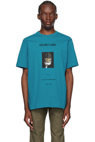 Helmut Lang: Blue Photo T-Shirt | SSENSE