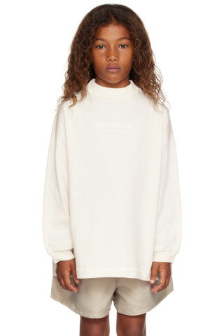 Kids Off-White Bonded Long Sleeve T-Shirt by Fear of God ESSENTIALS on Sale
