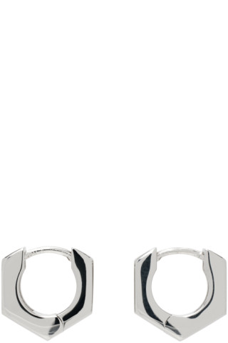 Maison Margiela: Silver Bolt & Nut Earrings | SSENSE