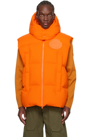 Moncler Genius: Orange Apus Down Vest | SSENSE Canada