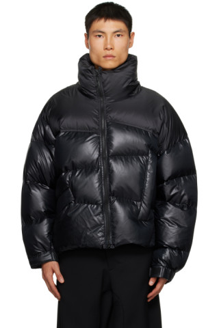 FUMITO GANRYU: Black Graffiti Down Jacket | SSENSE