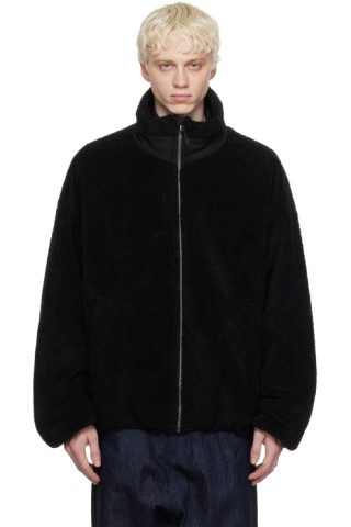 Fumito Ganryu: Black 2-Way Boa Jacket | SSENSE