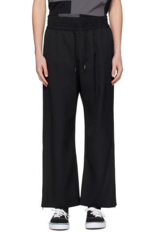 Black Side Conceal Trousers by FUMITO GANRYU on Sale