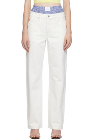 Off-White Layered Jeans by Alexander Wang on Sale