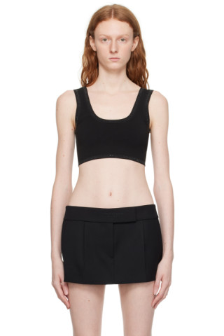 ALEXANDER WANG EXCLUSIVE LOGO ELASTIC BRA BLACK, Women's Fashion, Tops,  Others Tops on Carousell