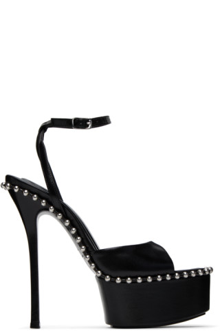 Talons Alexander Wang Noir Cuir, Taille 37, Avec Défauts - Hauts, Fines, Avec Lanière Cheville - Neuf Irrégulier