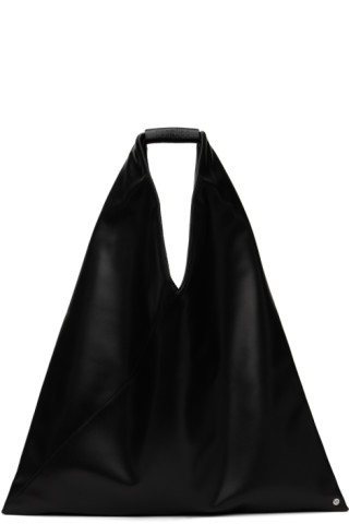 Japanese Medium Faux Leather Tote Bag in Black - MM 6 Maison