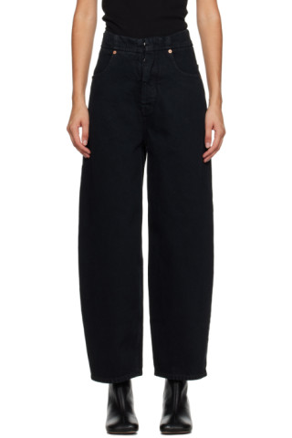 Black Button-Fly Jeans by MM6 Maison Margiela on Sale